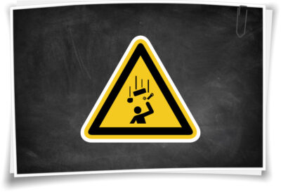 Warnhinweis W035 Warnschild Warnung vor herabfallenden Gegenständen