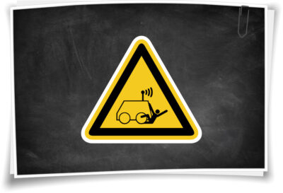 Warnhinweis W037 Warnschild Warnung vor Überrollen durch ferngesteuerte Maschine
