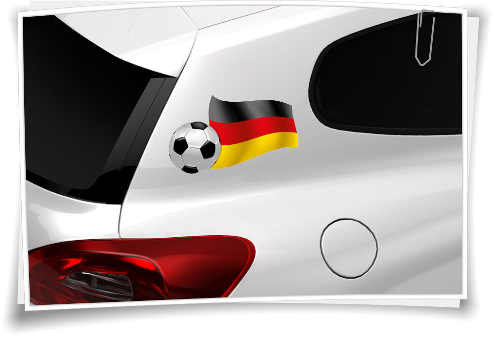 3 Aufkleber 8cm Sticker WM EM BRD Deutschland Fußball National Fahnen Flaggen 