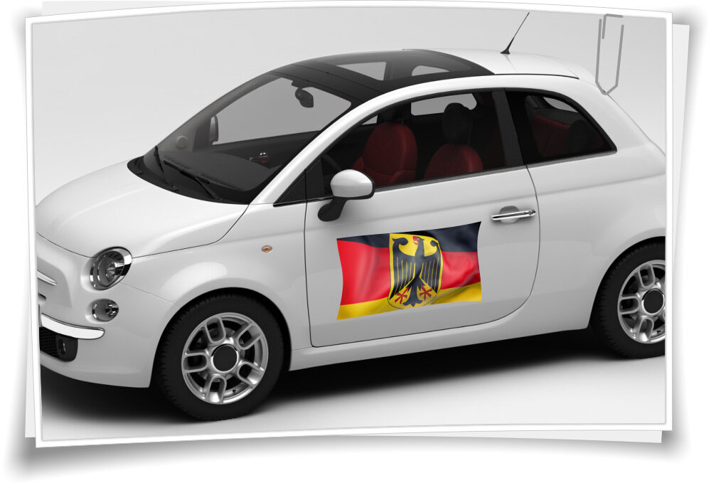 Deutschlad Flagge Autoaufkleber Fahne Fußball Aufkleber Auto EM WM Motorhaube