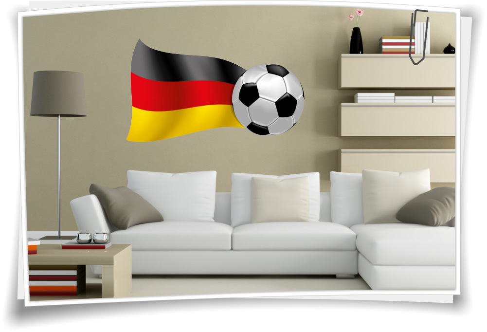 Deutschland Wandbild Wandtattoo Flagge Fahne Fußball Sport EM WM –  Medianlux-Shop