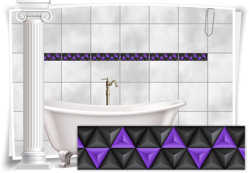 Fliesenaufkleber violett mattFliesensticker Küche Badalle Größen 