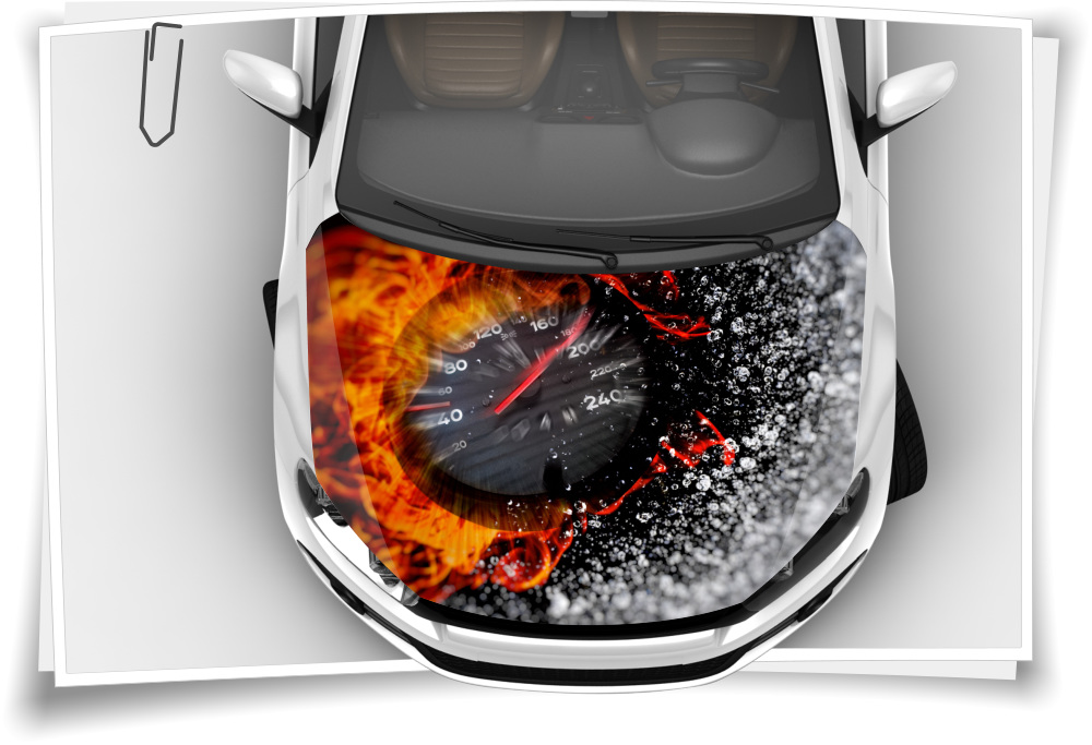 Speed Tacho Feuer Sport Motorhaube Auto-Aufkleber Steinschlag-Schutz-Folie  Airbrush Tuning – Medianlux-Shop