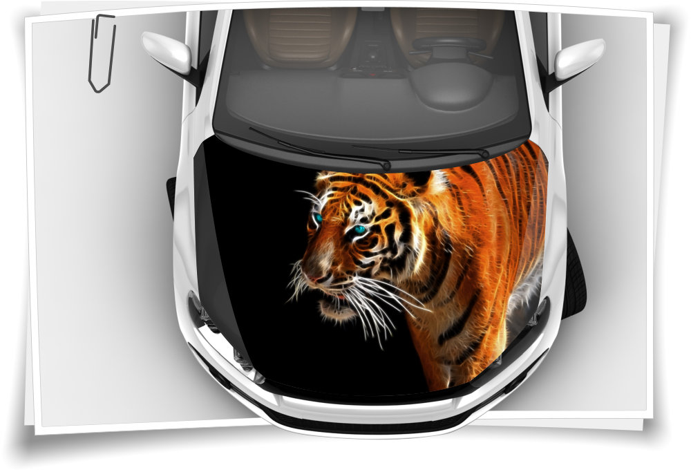 Tiger Leopard 3D Auto-Folie - Luftkanäle, blasenfrei