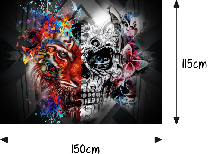 Tiger Skull Totenkopf Blumen Schmetterling Bunt Motorhaube Auto-Aufkleber  Steinschlag-Schutz-Folie Airbrush Tuning – Medianlux-Shop