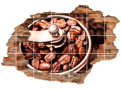 Fliesenaufkleber Aufkleber Wanddurchbruch Kaffee Kaffeemühle Küche