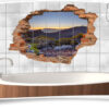 3D-Fliesen-Bild-er Sonnenuntergang Berge-Landschaft Wand-tattoo
