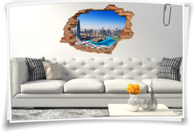 3D-Wand-Bild Dubai Skyline Wand-Tattoo Wolkenkratzer