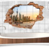 Fliesen-Aufkleber-3D Fliesen-Bild-er Fliesen-Tattoo Wolkenkratzer City Wasser-Kanal