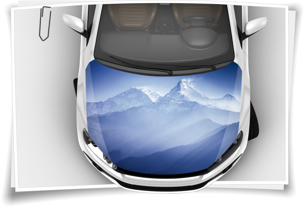 Berge Blau Weiß Schnee Himmel Motorhaube Auto-Aufkleber  Steinschlag-Schutz-Folie Airbrush Tuning – Medianlux-Shop