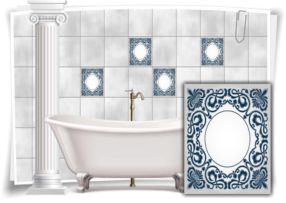 Fliesenaufkleber Fliesenbild Fliesen Aufkleber Mosaik Hellblau Kachel Bad WC Küche Deko Kachel Badezimmer BxH 10x2,6cm 12 Stück