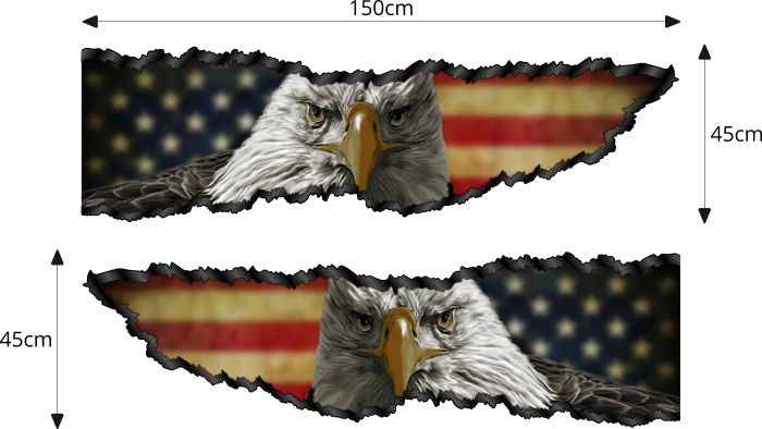 Auto-Aufkleber Seitenstreifen USA Amerika Flagge Adler Pick-Up Airbrush  Folie Tuning – Medianlux-Shop