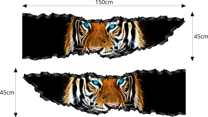 Auto-Aufkleber Seitenstreifen Tiger Tiere Feuer Augen Airbrush Folie Tuning  – Medianlux-Shop