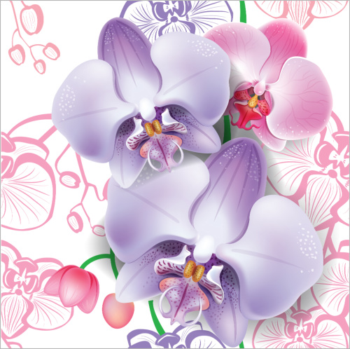 Fliesen-Aufkleber Fliesen-Bild Folie Nostalgie Orchideen Lila Rosa Blumen Bad WC 
