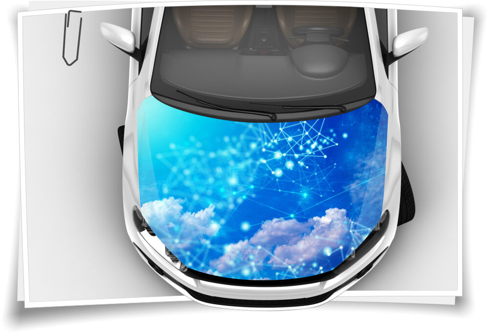 Motorhaube Auto-Aufkleber Himmel Wolken Netzwerk Blau Steinschlag-Schutz-Folie  Airbrush Tuning – Medianlux-Shop