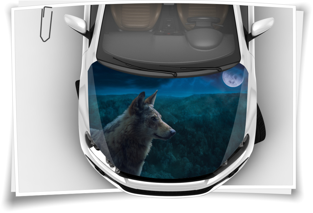 Motorhaube Auto-Aufkleber Wolf Nebel Rauch Wildnis Alpha Tiere  Steinschlag-Schutz-Folie Airbrush Tuning – Medianlux-Shop