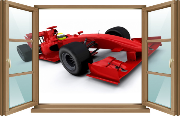 Wand-Tattoo Wand-Bild Fenster Formel 1 Sport Rennen Auto Rot Car