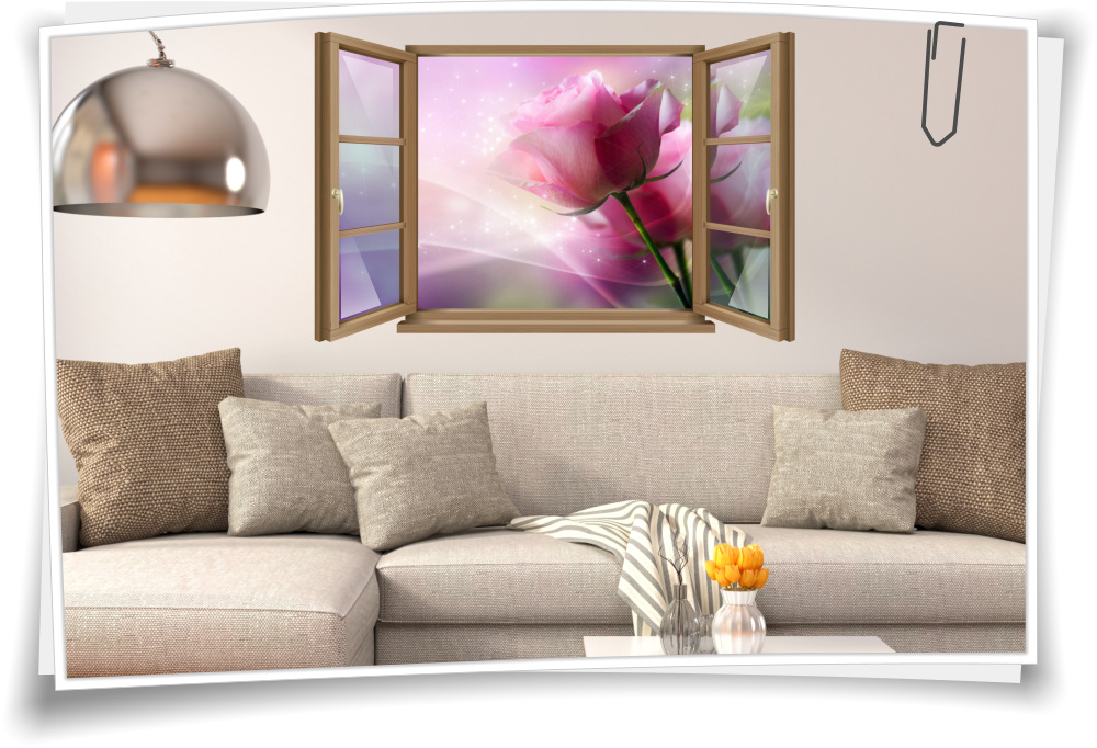 Blumen C Rosen Herz Vinyl Aufkleber Auto Plakat Wandkunst Fenster