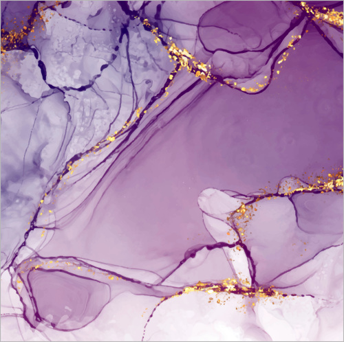 Fliesen-Aufkleber Folie Marmor Öl Ölfarben Abstrakt Gold Violett Lila Bad WC 